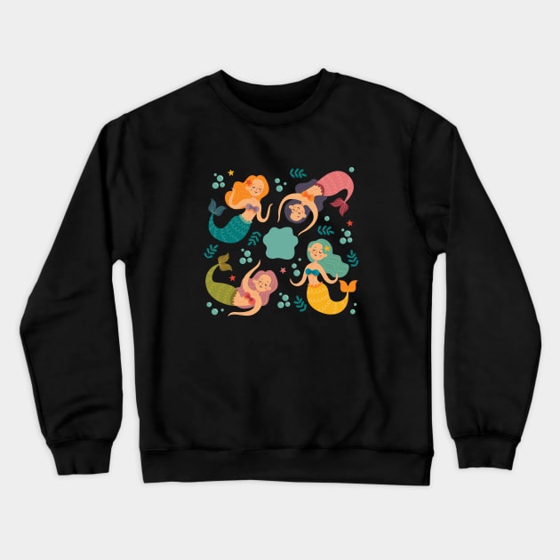 Mermaids Crewneck Sweatshirt by Mako Design 